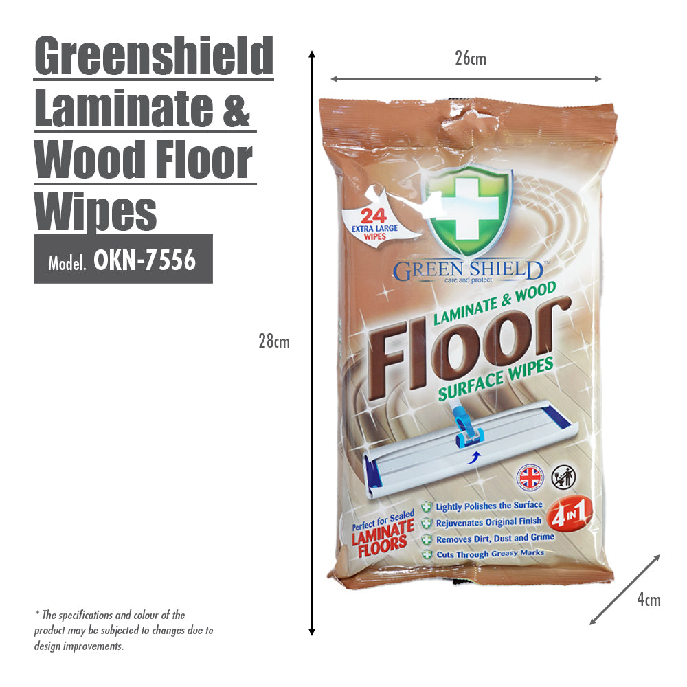 Greenshield Laminate & Wood Floor Wipes 24's